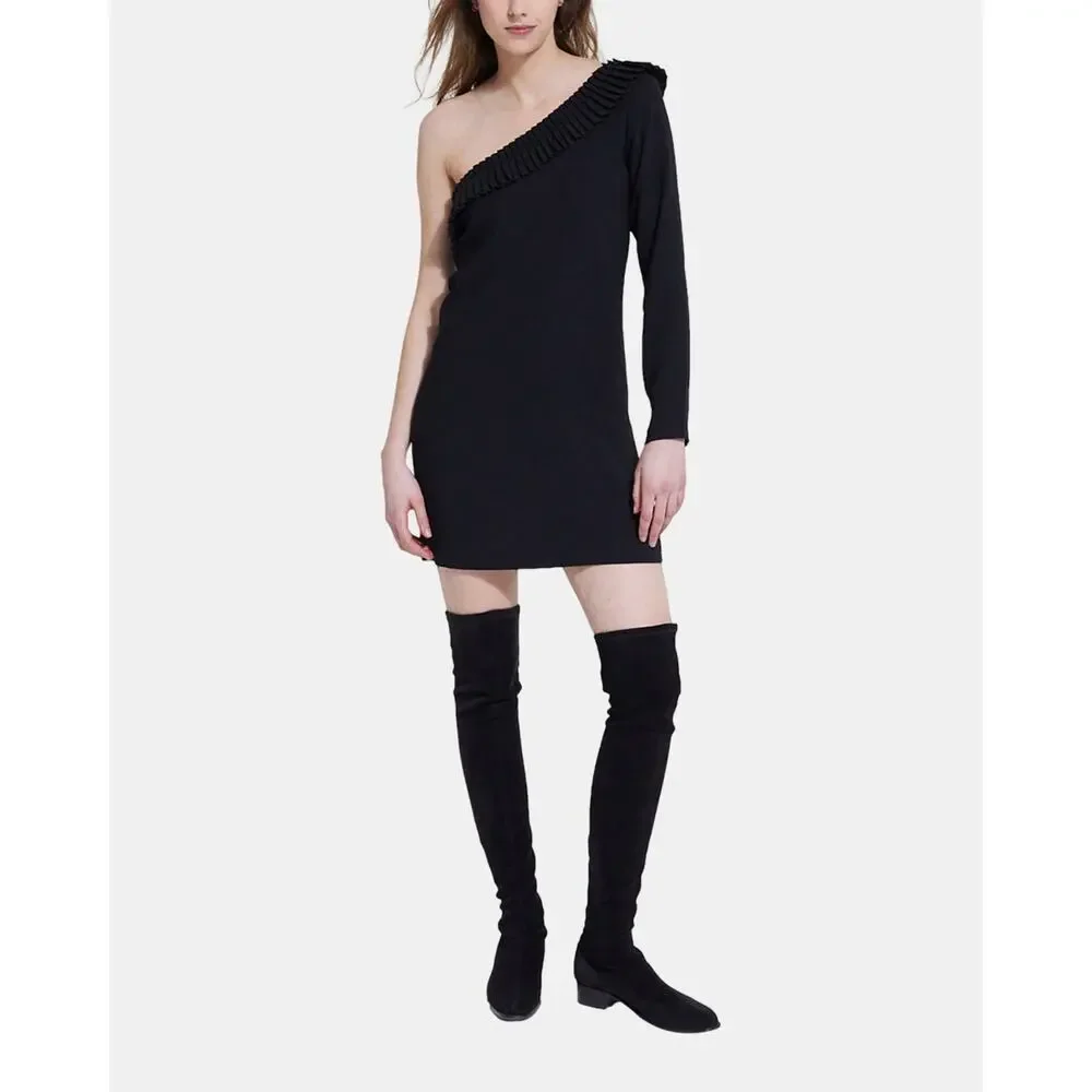 The Kooples One Shoulder Black Dress – NWT – Size Small – Crepe Mini - Picture 13 of 16